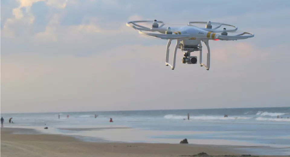 Drone aan het strand