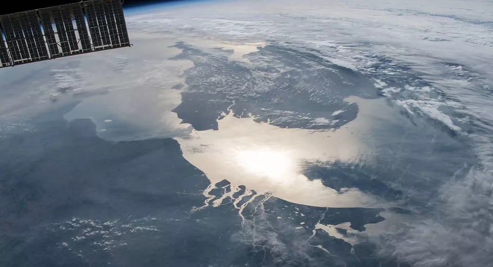 De Noordzee vanuit de ruimte