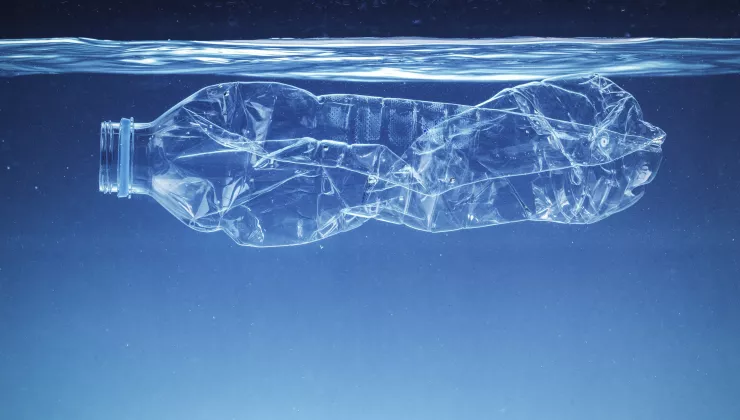 Plastic fles in water